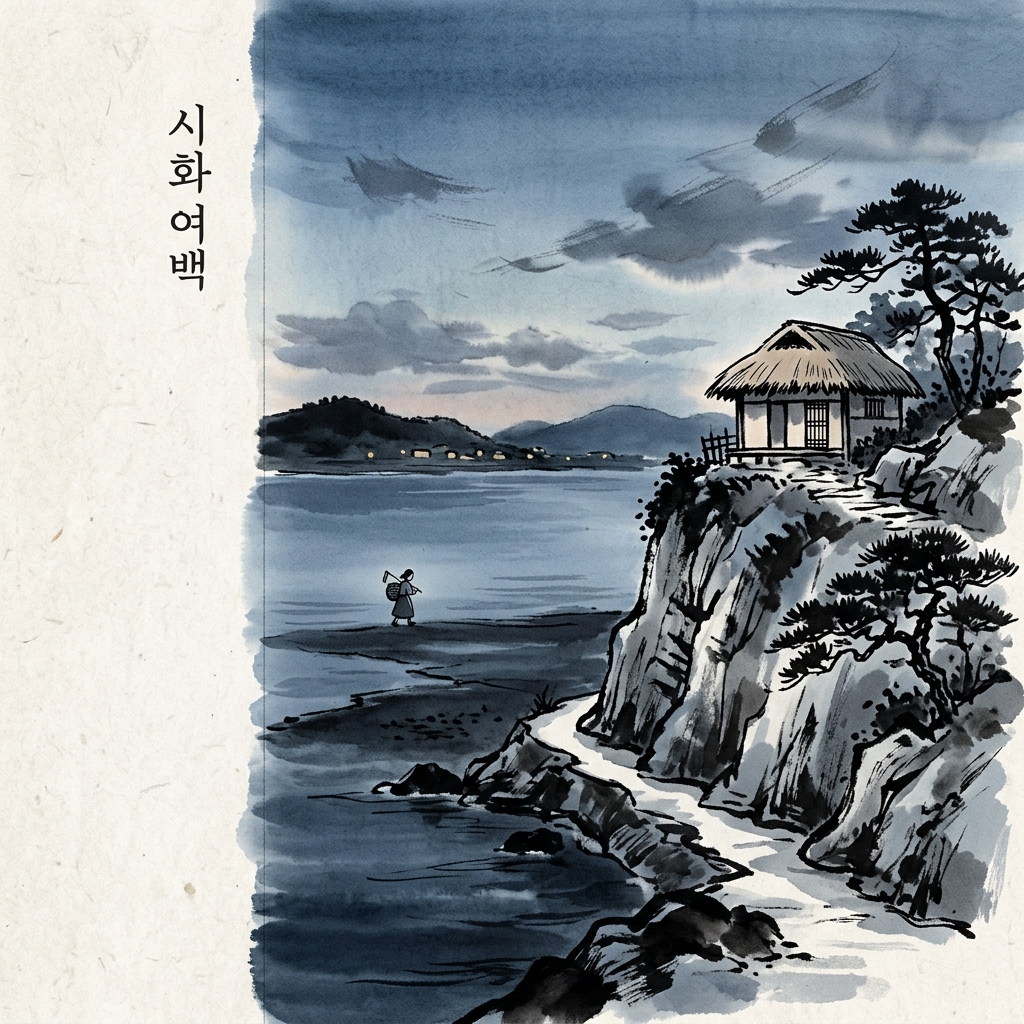 저녁 무렵의 조용한 동네 풍경